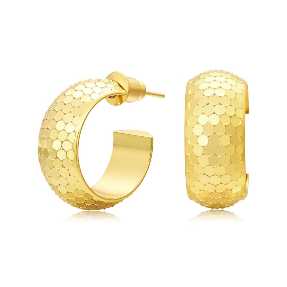 New! Lenni 18K Gold Plated Hoop Earrings (1080)